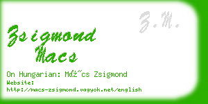 zsigmond macs business card